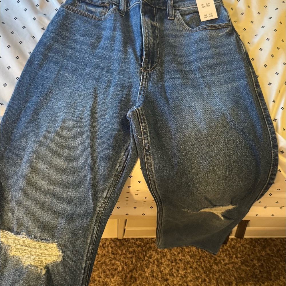 Hollister Women's Blue Straight Leg Jeans